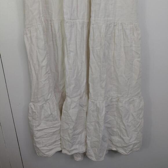 Old Navy Dress Womens L White Tiered Babydoll Beachy Travel Resort Vacation - Picture 4 of 9